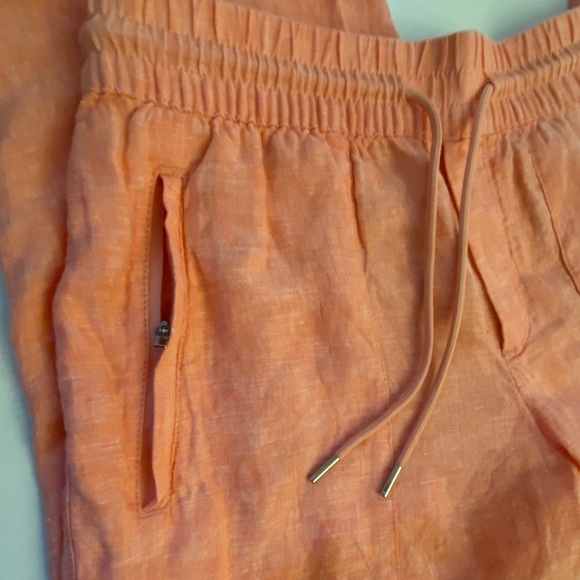 Athleta Retreat 100% Linen Sunset Glow Orange Jogger pants NWOT Size 8 - Picture 7 of 13